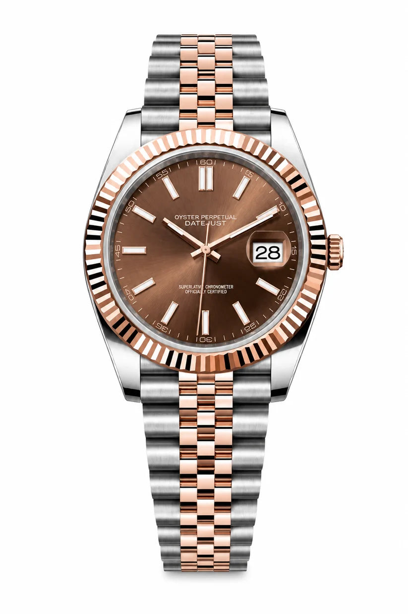 Datejust Two Tone Rose & Silver Chocolate Dial